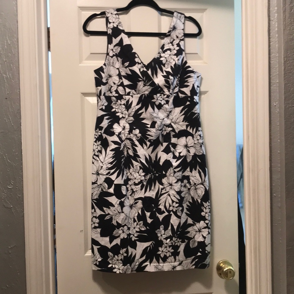 Black and white floral dress